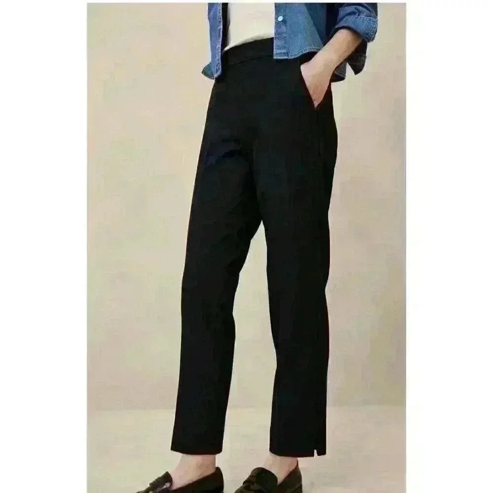 NWT Banana Republic Women's Pull-On Tapered Pants, Gray 8P, Pockets